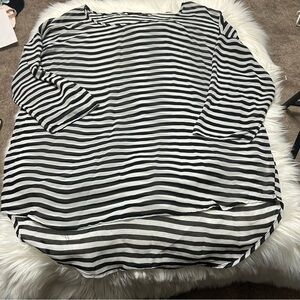 Size M a.n.a Striped Sheer Shirt E3